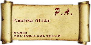 Paschka Alida névjegykártya